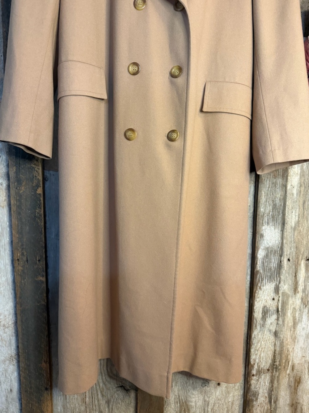 VTG 70s/80s Pendleton 100% Wool Camel Brown/Tan Trench Overcoat: Ladies Size 16 - Picture 3 of 14